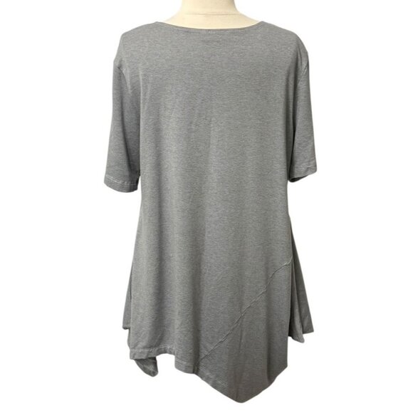 Bryn Walker Jessie Tunic Gray Short Sleeve Rayon Spandex Lagenlook Travel Size S - Picture 6 of 11